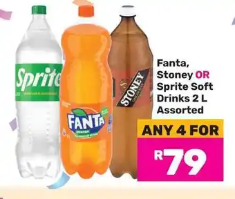 Game Fanta, Stoney OR Sprite Soft Drinks 2 L Assorted offer