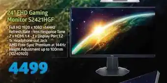 Incredible Connection Asus - 24" FHD Gaming Monitor S2421HGF offer