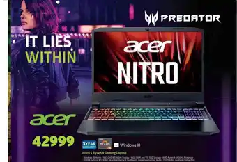 Incredible Connection Acer - Nitro 5 Ryzen 9 Gaming Laptop offer