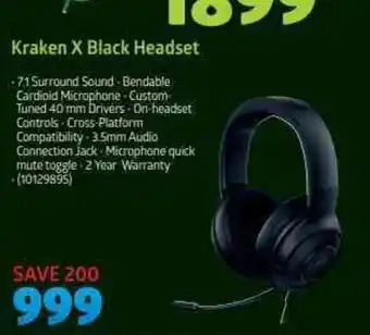 Incredible Connection Razer - Kraken X Black Headset offer