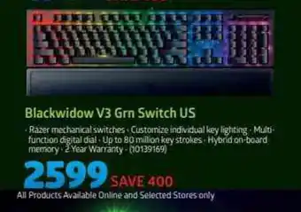 Incredible Connection Razer - Blackwidow V3 Grn Switch US offer