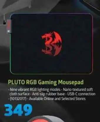 Incredible Connection Redragon - Pluto RGB Gaming Mousepad offer