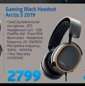 Incredible Connection Gaming Black Headset Arctis 5 2019 offer