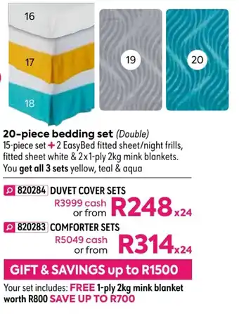 20-Piece Bedding Set Duvet Cover Sets