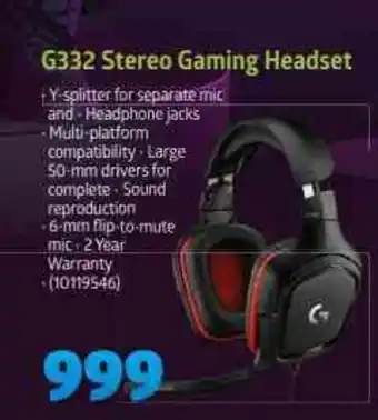Incredible Connection Logitech - G332 Stereo Gaming Headset offer