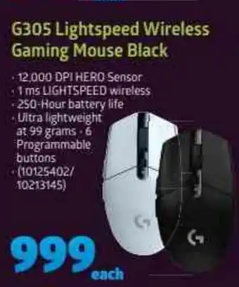 Incredible Connection Logitech - G305 Lightspeed Wireless Gaming Mouse Black offer