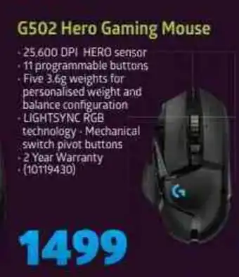 Incredible Connection Logitech - G502 Hero Gaming Mouse offer
