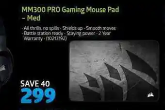 Incredible Connection Corsair - MM300 Pro Gaming Mouse Pad - Med offer