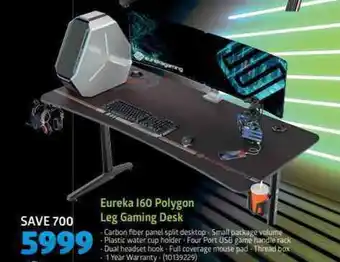 Incredible Connection Eureka I60 Polygon Leg Gaming Desk offer