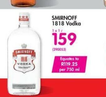 Makro Smirnoff 1818 Vodka 1L offer