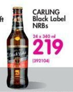 Makro Carling Black Label NRBs 24 x 340ml offer