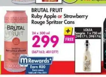 Makro Brutal Fruit Ruby Apple or Strawberry Rouge Spritzer Cans 24 x 500ml offer