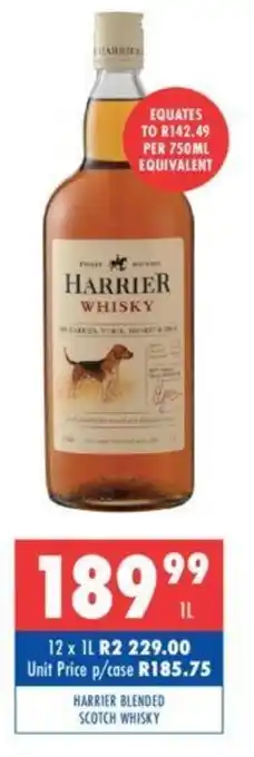 Ultra Liquors HARRIER BLENDED SCOTCH WHISKY offer