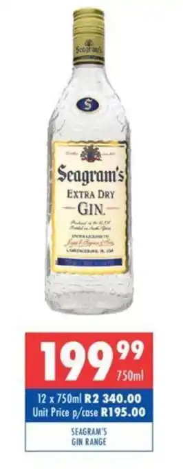 Ultra Liquors SEAGRAM'S GIN RANGE offer