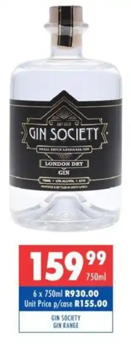 Ultra Liquors GIN SOCIETY GIN RANGE offer