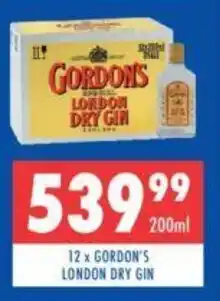 Ultra Liquors 12 x GORDON'S LONDON DRY GIN offer