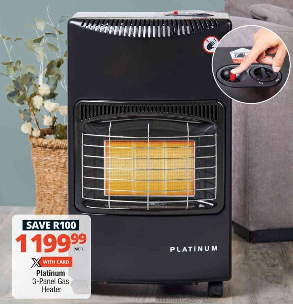 Platinum 3Panel Gas Heater offer at Checkers Hyper