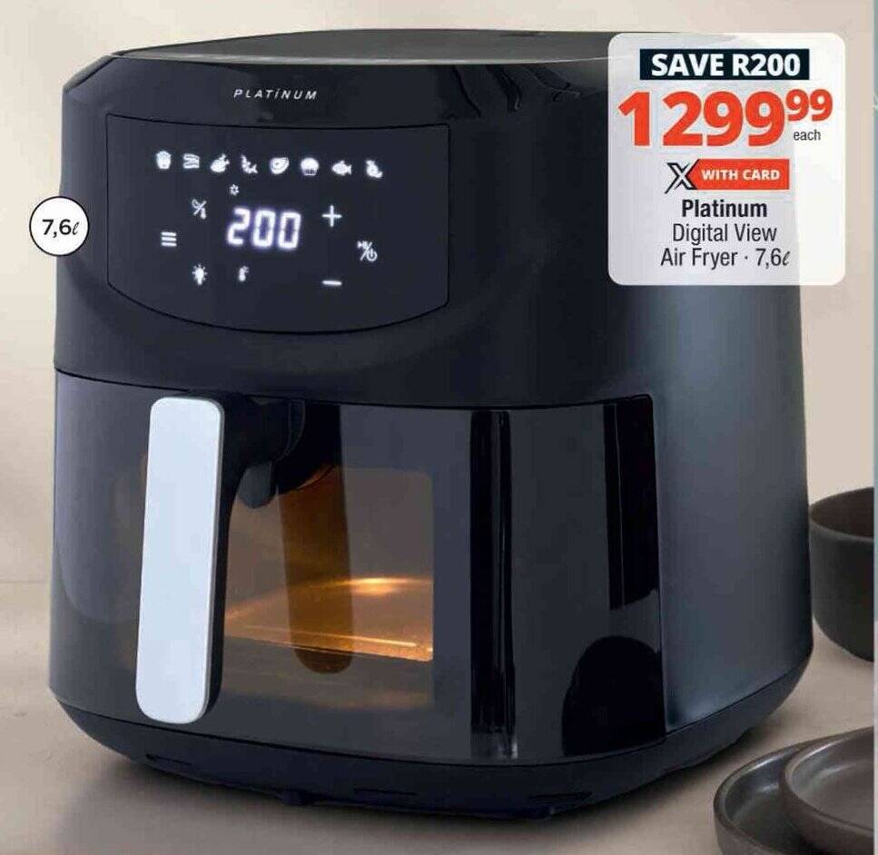 Platinum Digital View Air Fryer 7,6L offer at Checkers Hyper