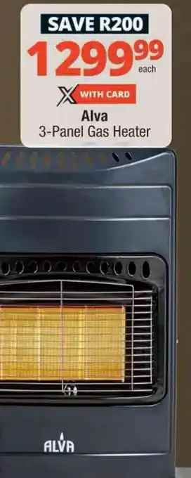 Checkers Hyper Alva 3-Panel Gas Heater offer