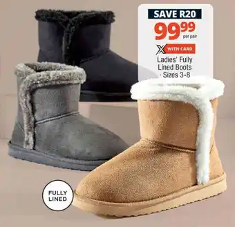 Checkers Hyper Ladies' Fully Lined Boots Sizes 3-8 offer