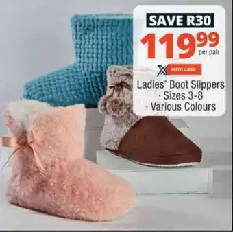 Checkers Hyper Ladies' Boot Slippers offer