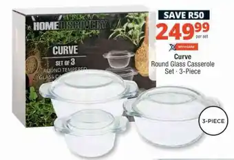 Checkers Hyper Round Glass Casserole Set - 3-Piece offer