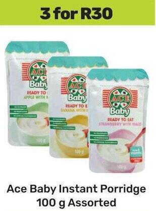 Ace Baby Instant Porridge 100 g Assorted offer at Game