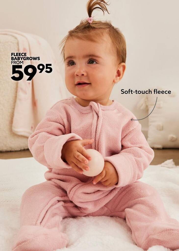 Fleece babygrows offer at Ackermans