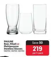 Pauline - beer, hiball or multipurpose stemless glasses