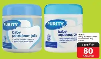 Makro Purity - baby aqueous cream or petroleum jelly offer