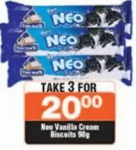 Check Star Neo Vanilla Cream Biscuits 90g offer