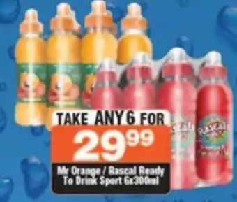 Check Star Mr Orange/Rascal Ready To Drink Sport 6x300ml offer