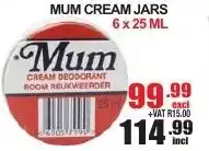 Arrow Cash And Carry Mum Cream Jars 6x25ml offer
