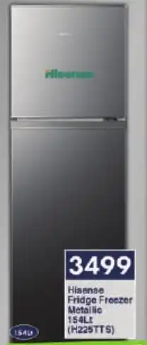 President Hyper Hisense Fridge Freezer Metallic 154Lt (H225TTS) offer