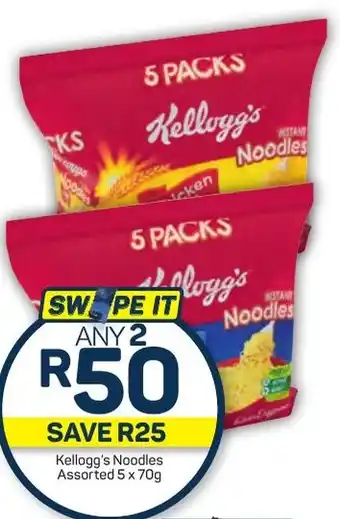 Pick n Pay Kellogg's Noodles Assorted 5 x 70g offer