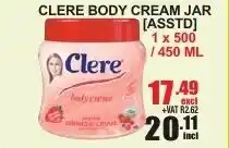 Arrow Cash And Carry Clere Body Cream Jar 1x500/450ml offer