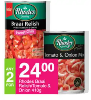 Rhodes Braai Relish/Tomato & Onion 410g