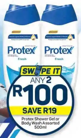 Pick n Pay Protex Shower Gel or Body Wash Assorted 500ml offer