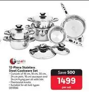 Makro Tissolli 12 Piece Stainless Steel Cookware Set-Per Set offer