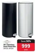 Makro Home Living 30L Stainless Steel Pedal Bin-Each offer