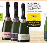 Pongracz Brut, Noble Nectar Demi Sec Or Rose-750ml Each