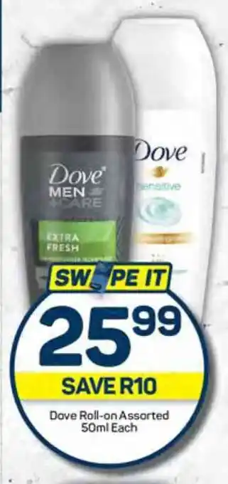 Pick n Pay Dove Roll-on Assorted 50ml Each offer