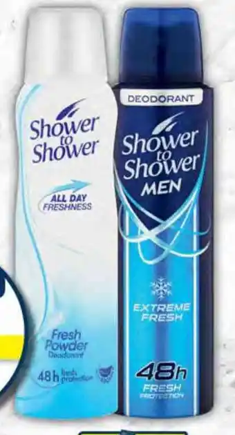 Pick n Pay Shower to Shower Deodorant Assorted 150ml Each offer