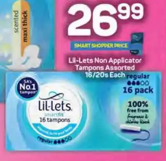 Pick n Pay Lil-Lets Non Applicator Tampons Assorted 16/20s Each offer