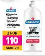 Game Tevo Puridene 1L Waterless Hand Sanitiser- For 2 offer