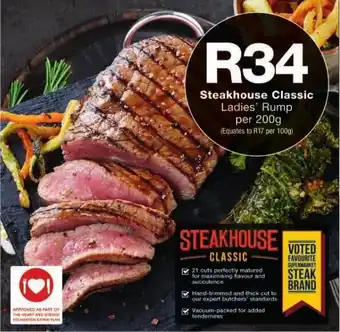 Checkers Steakhouse Classic Ladies' Rump per 200g offer