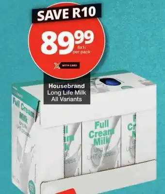 Checkers Housebrand Long Life Milk All Variants offer