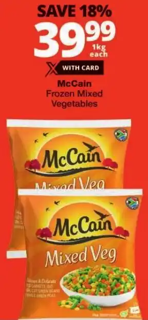 Checkers McCain Frozen Mixed Vegetables offer