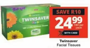 Checkers Twinsaver Facial Tissues offer