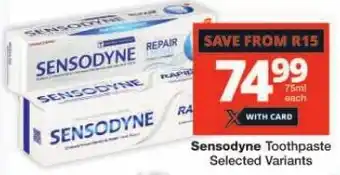 Checkers Sensodyne Toothpaste Selected Variants offer